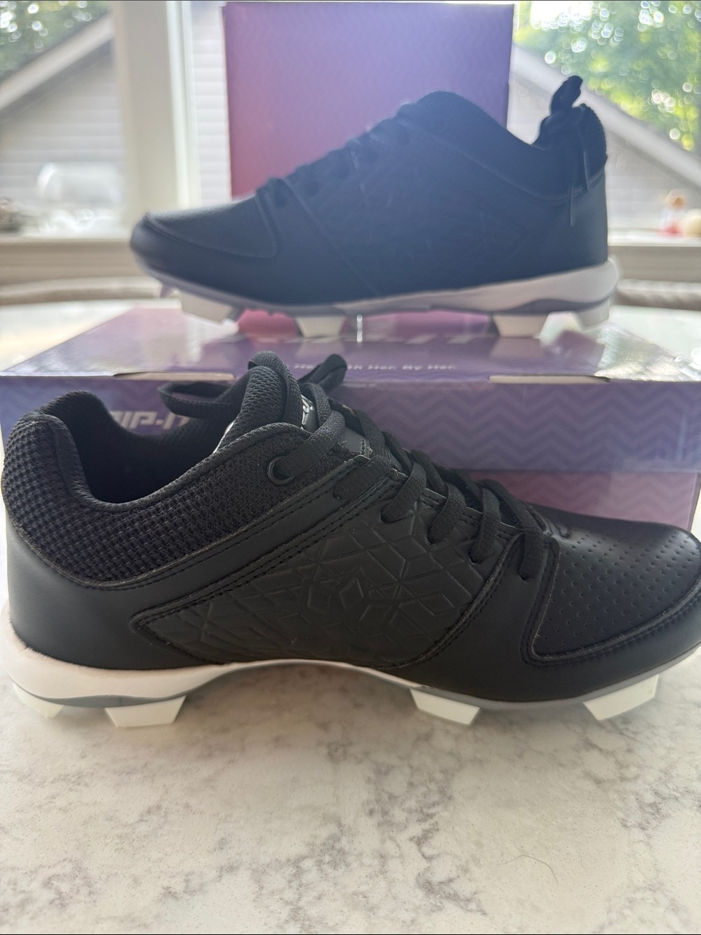 Women’s Rip It Black Athletic Cleats size 8 NEVER WORN IN BOX